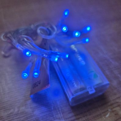Micro LED Lichterkette 10er Batteriebetrieb blau 725-24