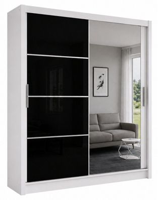 Schiebeschrank Brandon, Größenwahl, Kleiderschrank, Schiebetürenschrank, Glass