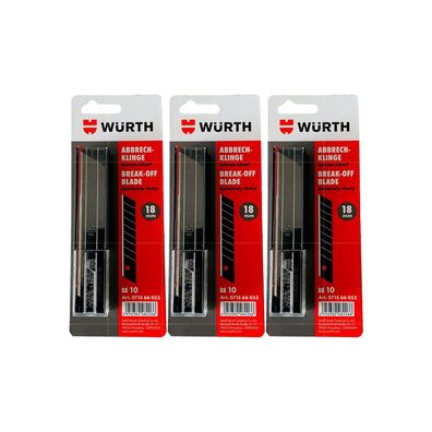 WUERTH 10 Abbrechklingen 18 MM 3 STK 2K extrem scharf Folien, dünnes Material