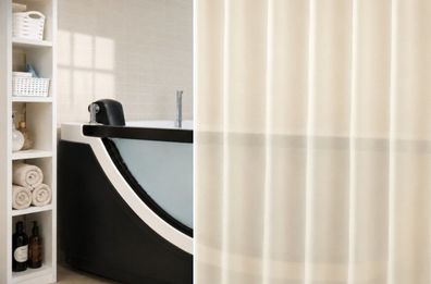 Spirella TRUE Frosty Natura Duschvorhang - Soft EVA Matt Ivory Beige 180x200 cm