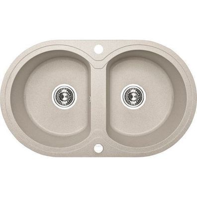 Granitspüle Doppelbecken DAFNE 47x78 Beige | Siphon im SET!
