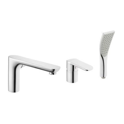 Badewannenarmatur Wasserhahn SIROS Wannenarmatur für Badezimmer in Silber