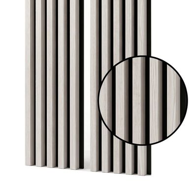 Akustikpaneele 53x240 cm Lärche Weiß - Lamellen auf schwarzer HDF-Platte