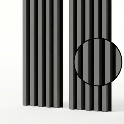 Akustikpaneele 53x240 cm Dark Grey - Lamellen auf schwarzer HDF-Platte