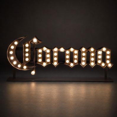 Corona Bier LED Leuchtreklame 82 cm | Metall Werbeschild für Bar, Küche & Party