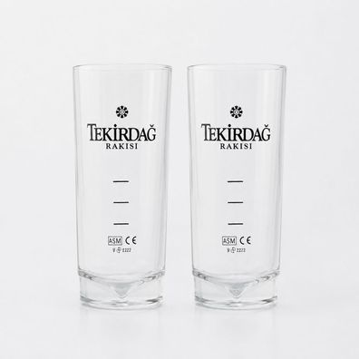 Tekirda- Rakisi Rakiglas 2er Set - Original Longdrink Gläser mit Eichstrichen |