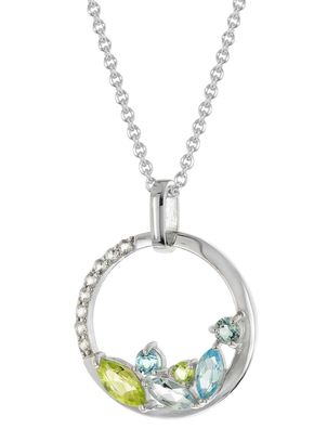 trendor Schmuck Damen-Halskette 925 Silber mit natürlichen Farbsteinen 21898