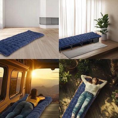 NEU Weiche XL Feldbettauflage 190x68cm dunkelblau waschbar für Camping Outdoor