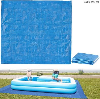 NEU Poolunterlage 490x490cm Plane für aufblasbare Swimmingpools Terrasse Garten