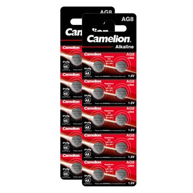 2x 10er Blister Camelion Alkaline AG8 LR55 LR1121 391 Batterien Knopfzellen 1,5V
