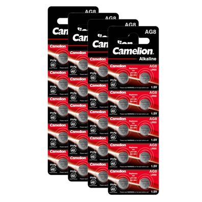 4x 10er Blister Camelion Alkaline AG8 LR55 LR1121 391 Batterien Knopfzellen 1,5V