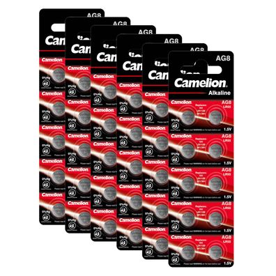 6x 10er Blister Camelion Alkaline AG8 LR55 LR1121 391 Batterien Knopfzellen 1,5V