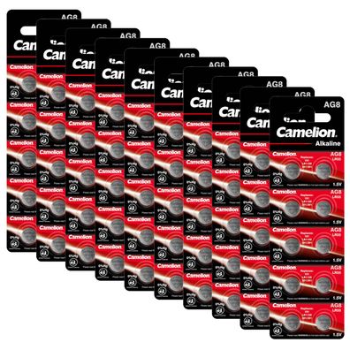 10x 10er Blister Camelion Alkaline AG8 LR55 LR1121 391 Batterien Knopfzellen 1,5V