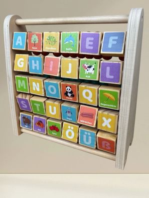 Navaris Lernspielzeug Zahlen Farben - Rechenschieber und Alphabet Abakus