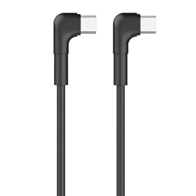 Maxlife MXUC 09 USB C auf USB C Winkelkabel 1 m 60W Schwarz
