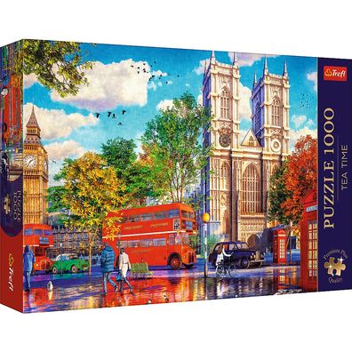 Trefl, Tea Time Blick auf London, 1000 Teile Premium Plus Puzzle