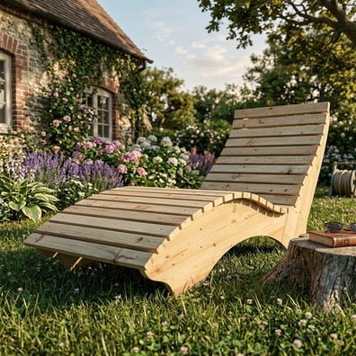 Relaxliege "Vroni" Lärche Liege Gartenliege Lärche > Sonderposten Auktionspreis <