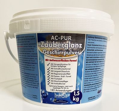 AC PUR Zauberglanz Geschirrpulver Spülmaschinenpulver 1,5 kg All-in-1