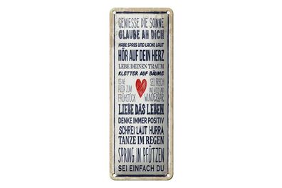 Blechschild genieße die Sonne, 4 versch Größen, Spruch