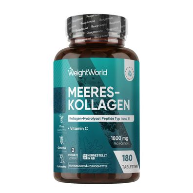 Kollagen Tabletten mit Vitamin C -1800mg Kollagen-hydrolysat pro Portion- WeightWorld