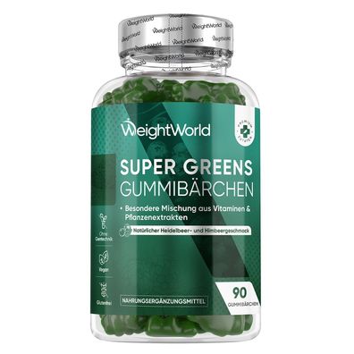 Super Greens Gummibärchen - 90 Vegane Multivitamin Gummies - WeightWorld
