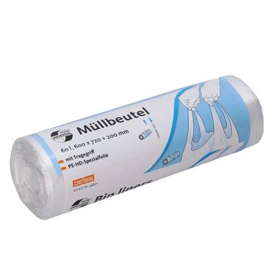 DEISS Universal Plus Müllbeutel 60 Liter HDPE mit Tragegriff 49801