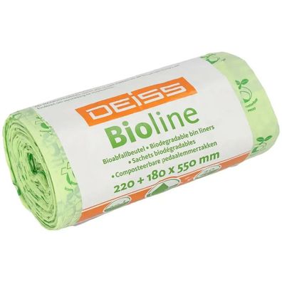 DEISS Bioline Müllbeutel 10 Liter mit Tragegriff 06065