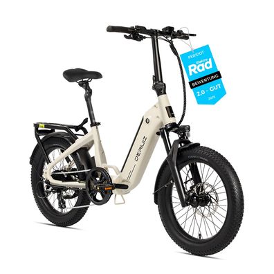 DERUIZ Klapprad e-bike 20" 250W/55Nm, 48V/10.4Ah Elektrofahrrad, bis zu143km