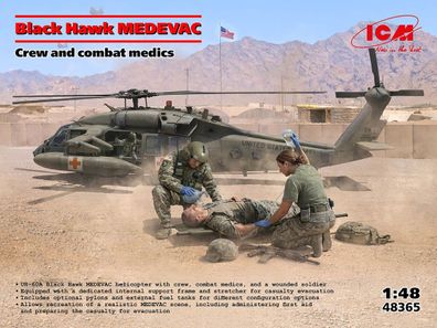 ICM UH-60A Black Hawk Medevac mit Figuren 48365 in 1:48 ICM 3318365 Bausatz