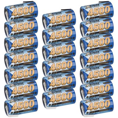20x XCell Racing Einzelzelle Ni-MH 4500mAh 1,2V Sub C X4500SCR mit Z- Lötfahne