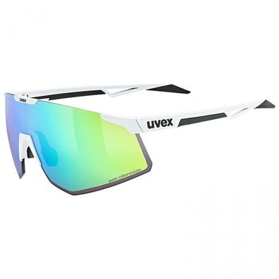 uvex Sportbrille pace perform CV white matt glossy green, mit colorvision fér kontras