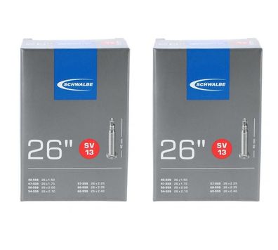 2 x Schwalbe Schlauch SV13 (40/62-559) 26x1.50-2.40" SV 40mm Fahrradschlauch Sclavera