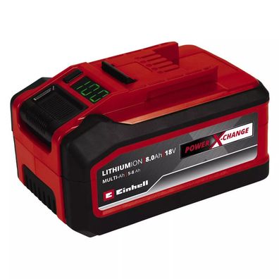 Akku Power-X-Change Plus Multi-Ah 18V 5,0 - 8,0Ah (rot/schwarz, Multi-Ah Technologie)