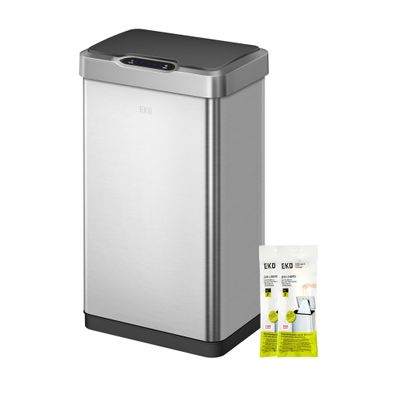 Sensor-Mélleimer 50 L Edelstahl rechteckig mit Soft-Close