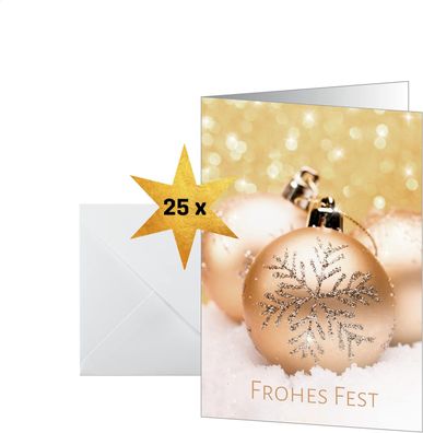 SIGEL DS091 Weihnachtskarten-Set "Christmas joy", A6, 25 Karten mit Umschlägen, ideal