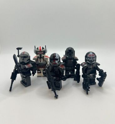 Custom Star Wars Minifiguren Clone Force 99 Elite Black Commandos Lego Bausteine