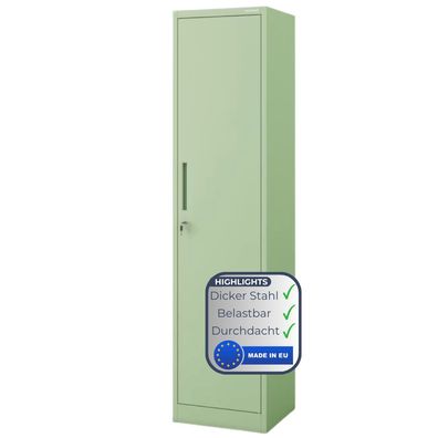 Aktenschrank abschlie?bar ALEX 185x45x40cm Pastellgr?n 5 Ebenen verstellbar