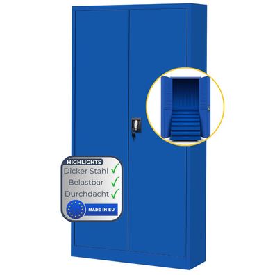 Werkzeugschrank mit Schubladen DAREK 185x92x50cm Blau Lochwand Metallschrank mit