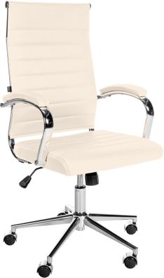 B?rostuhl Ergonomisch MEGAO Creme Schreibtischstuhl Echtleder H?henverstellbarer