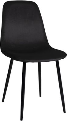 Esszimmerstuhl MOVI Schwarz Samt Metall 88x44x51cm Strapazierf?higer & pflegeleichter