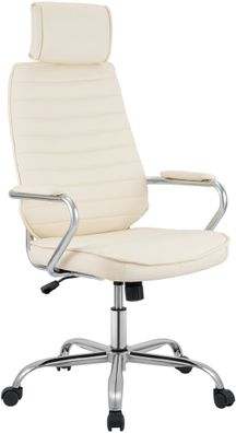 B?rostuhl Ergonomisch FUGOR Creme Schreibtischstuhl mit Rollen H?henverstellbarer