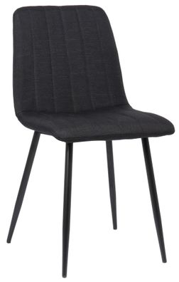 Stuhl LENZ Stoff 88x45x53cm schwarz Metall Gestell St?hle Esszimmerst?hle Stuhl