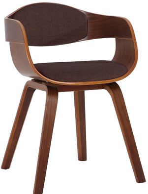 Besucherstuhl LONDON Stoff 73x49x46cm Walnuss/Braun Stoff Holz Gestell Konferenzstuhl