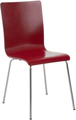 Besucherstuhl TUNIS Holz Rot 43x47x87 cm Besucherst?hle Konferenzstuhl