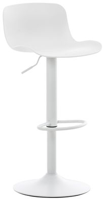 Barhocker h?henverstellbar Wei? KUSI Kunststoff 81-102x44x45cm Barhocker mit Lehne