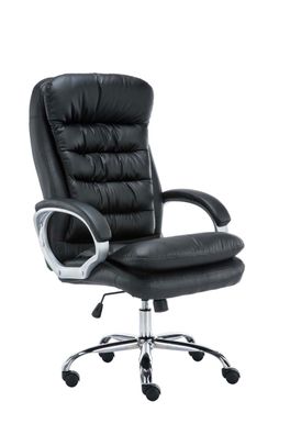 B?rostuhl SOUK 116x68x77 Schwarz Kunstleder Metall in Chromoptik Gestell ergonomische