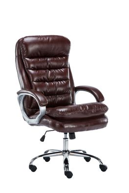 B?rostuhl SOUK 116x68x77 Bordeauxrot Kunstleder Metall in Chromoptik Gestell