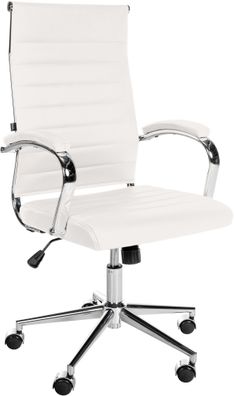 B?rostuhl Ergonomisch MEGAO Wei? Schreibtischstuhl Echtleder H?henverstellbarer