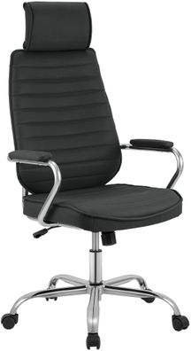 B?rostuhl Ergonomisch FUGOR Schwarz Schreibtischstuhl mit Rollen H?henverstellbarer