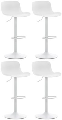 Barhocker 4er Set h?henverstellbar Wei? KUSI Kunststoff 81-102x44x45cm Barhocker mit
